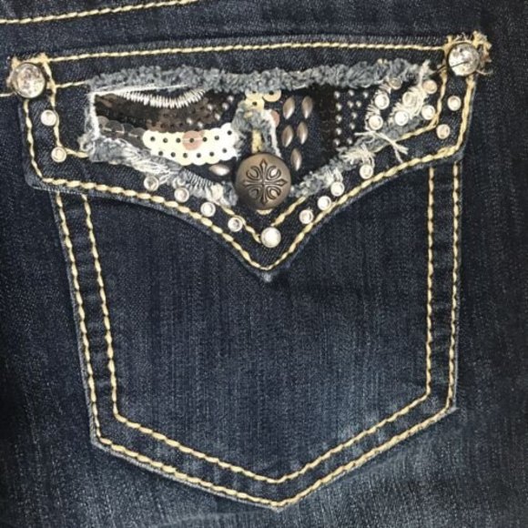 ND Weekend Bootcut Denim Jean Size 16 Rhinestone Sequin Bling NWOT Y2K 36x33 - Picture 8 of 11